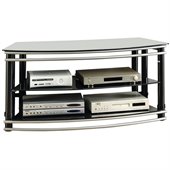 Coaster Curved TV Stand in Black and Silver