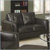 Coaster Sawyer Contemporary Loveseat with Tufted Cushions in Charcoal