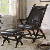Coaster Club Seating Leather Cigar Chair and Ottoman 