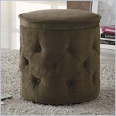 Coaster Circular Storage Ottoman in Coffee