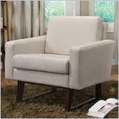 Coaster Club Chair with Exposed Wood in Beige