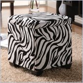 Coaster Square Fabric Ottoman in Multi Color