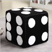Coaster Dice Ottoman in Black Faux Leather