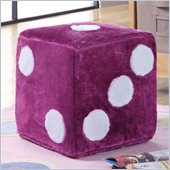 Coaster Dice Ottoman in Fuchsia Faux Leather