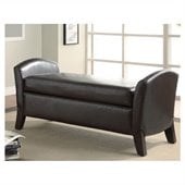 Coaster Vinyl Storage Bench with Curved Ends Faux Leather