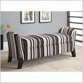 Coaster Vinyl Storage Bench with Curved Ends in Stripes