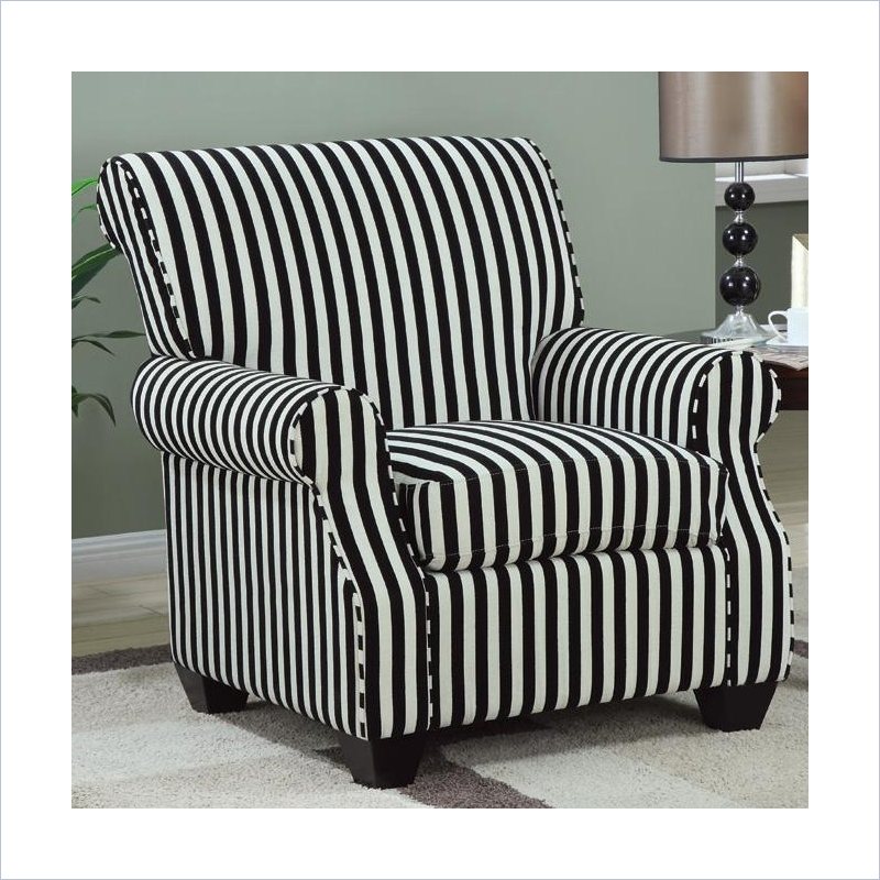 Coaster Club Chair in Black and White Stripes