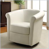 Coaster Club Chair in White Faux Leather