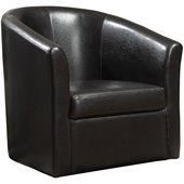 Coaster Club Chair in Dark Brown Faux Leather