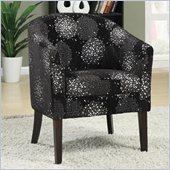 Coaster Club Chair in Silver Chrysanthemum Pattern 