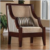 Coaster Accent Chair in Soft Chenille Striped and Beige