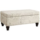 Coaster Storage Bench in French Script