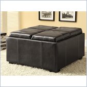 Coaster Storage Ottoman Black Faux Leather