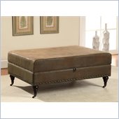Coaster Faux Leather Storage Ottoman in Coffee 