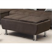 Coaster Casual Microfiber Ottoman with Serving Trays in Brown 