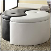 Coaster Storage Ottoman Ying Yang in Black and White 
