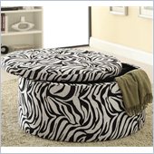 Coaster Storage Ottoman with Tufted Seat in Zebra Print 