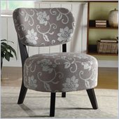 Coaster Accent Chair with Padded Seat in Gray Floral Motif