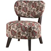 Coaster Chair with Padded Seat in Dark and Light Floral Fabric