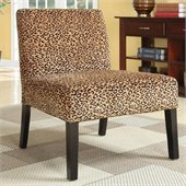 Coaster Accent Chair with Wood Legs in Leopard Print 