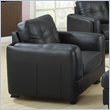 ADD TO YOUR SET: Coaster Sawyer Contemporary Leather Double Arm Chair in Black