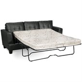 Coaster Samuel Bonded Leather Sleeper Sofa in Black