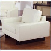 Coaster Ava Contemporary Leather Chair with Platform Legs in Cream