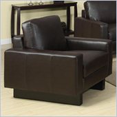 Coaster Ava Contemporary Leather Chair with Platform Legs in Brown