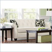 Coaster Kristyna Bonded Leather Button Tufted Stationary Sofa in White