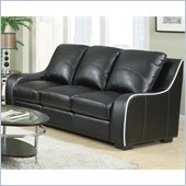 Coaster Myles Bonded Leather Sofa in Black