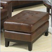 Coaster Paige Leather Ottoman in Brown