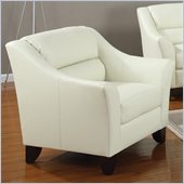 Coaster Brooklyn Casual Contemporary Leather Club Chair in Ivory