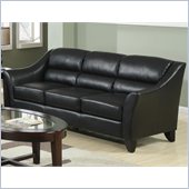 Coaster Brooklyn Casual Contemporary Leather Sofa in Black