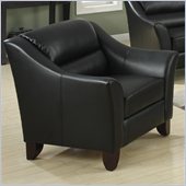 Coaster Brooklyn Casual Contemporary Leather Club Chair in Black
