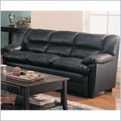 Coaster Harper Overstuffed Leather Sofa with Pillow Arms in Black
