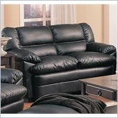 Coaster Harper Overstuffed Leather Love Seat in Black