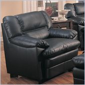 Coaster Harper Overstuffed Leather Club Chair in Black