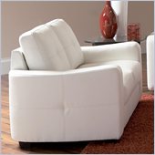 Coaster Jasmine Leather Love Seat in White