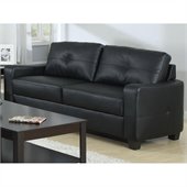 Coaster Jasmine Leather Sofa in Black