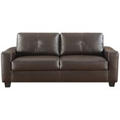 Coaster Jasmine Leather Sofa in Dark Brown