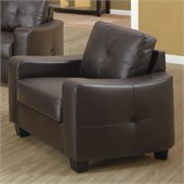 Coaster Jasmine Leather Club Chair in Dark Brown