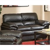 Coaster Fenmore Casual Ultra Plush Faux Leather Love Seat in Black