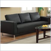 Coaster Cooper Faux Leather Sofa in Black