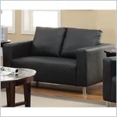 Coaster Cooper Faux Leather Love Seat in Black