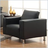 Coaster Cooper Faux Leather Club Chair in Black