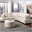 ADD TO YOUR SET: Coaster Landen Contemporary Curved Leather Sectional in Cream