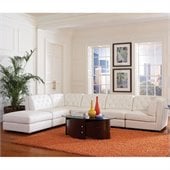 Coaster Quinn Transitional Modular Leather Sectional Sofa in White