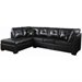 Coaster Darie Leather Sectional Sofa with Left-Side Chaise in Black