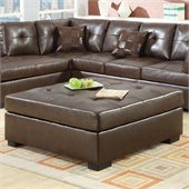 Coaster Darie Leather Cocktail Ottoman in Brown
