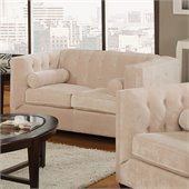 Coaster Alexis Transitional Microvelvet Love Seat in Almond